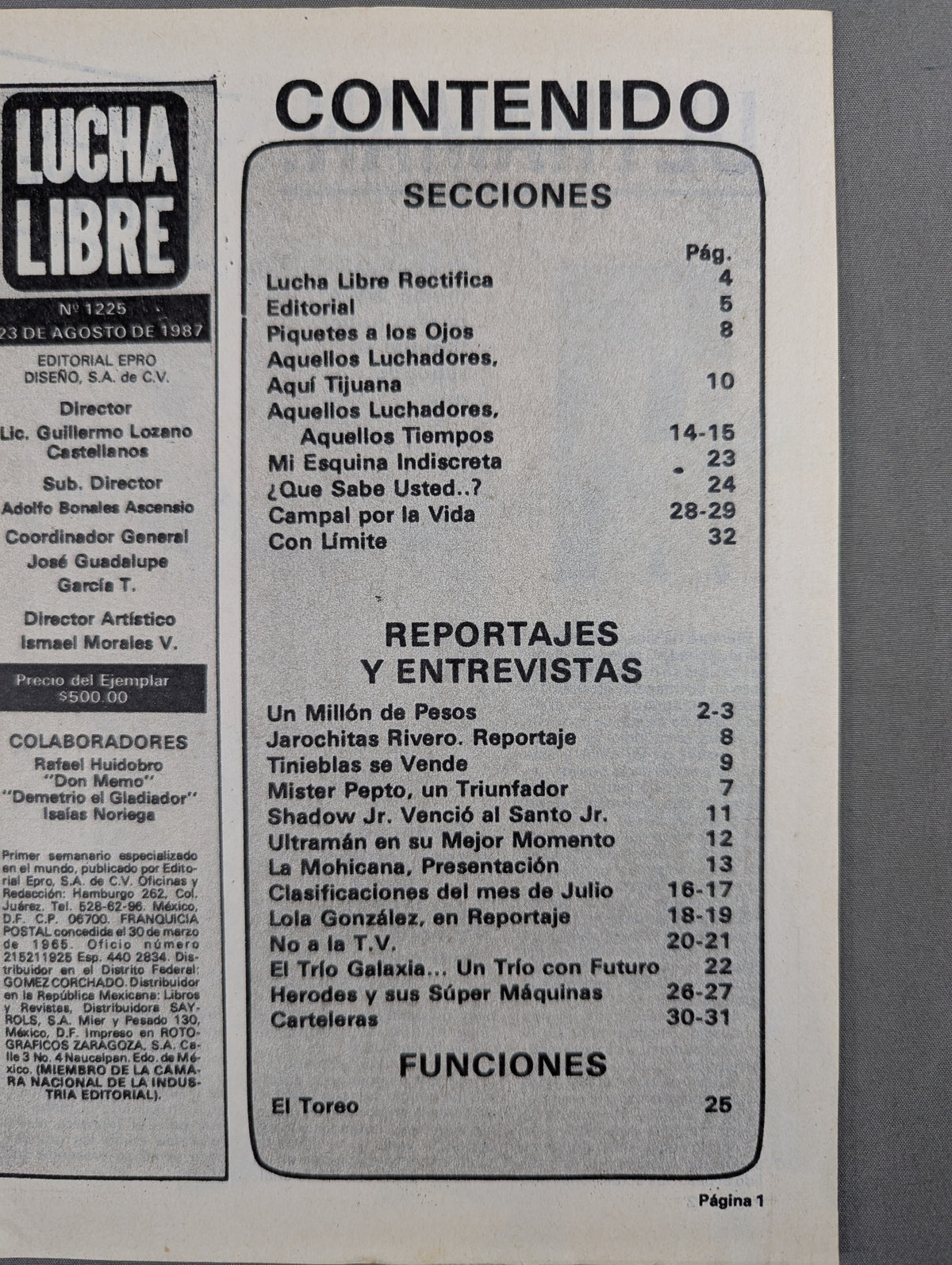 LUCHA LIBRE No.1225