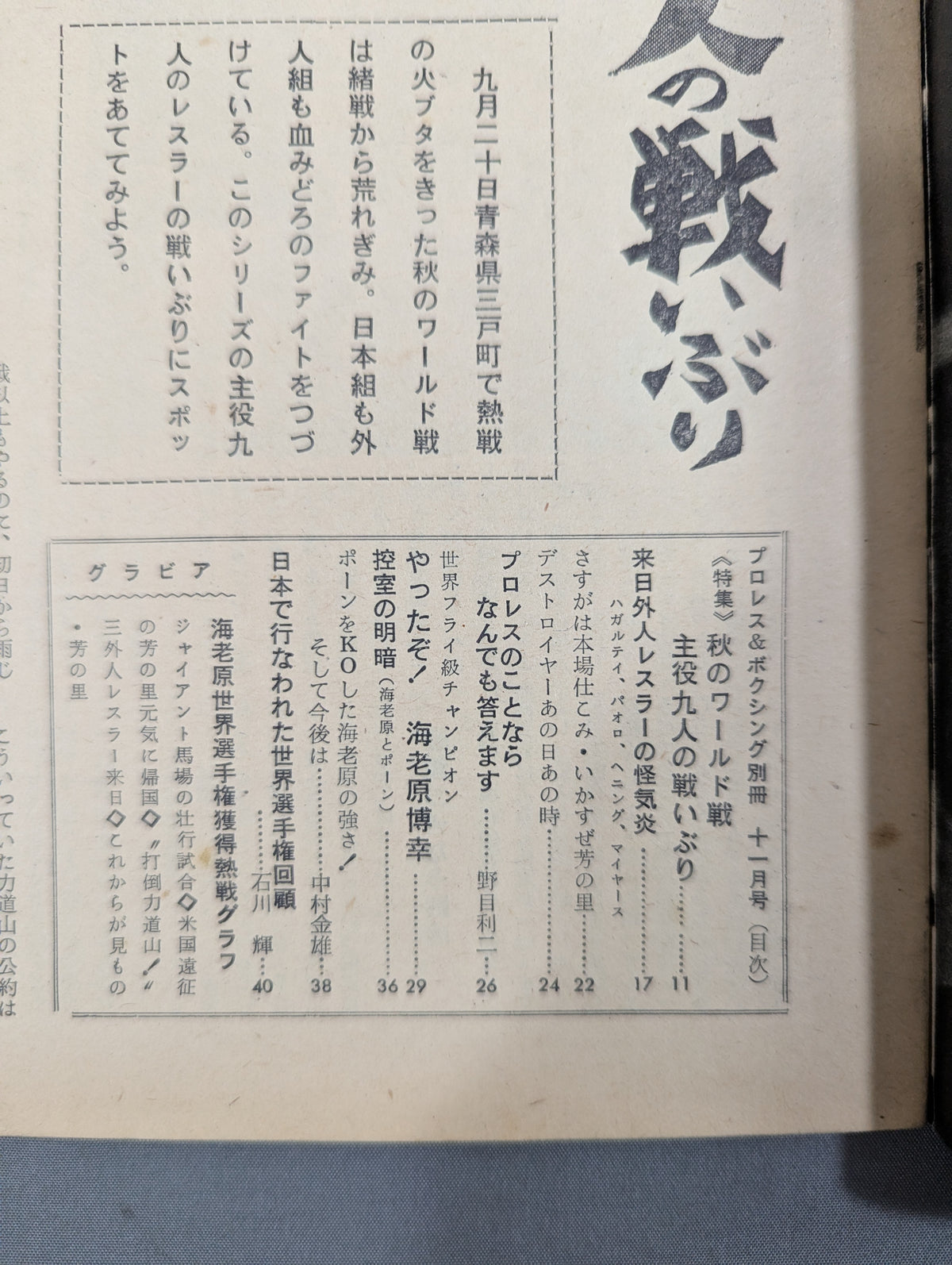 Pro Wrestling & Boxing November 1963 Issue Special Edition