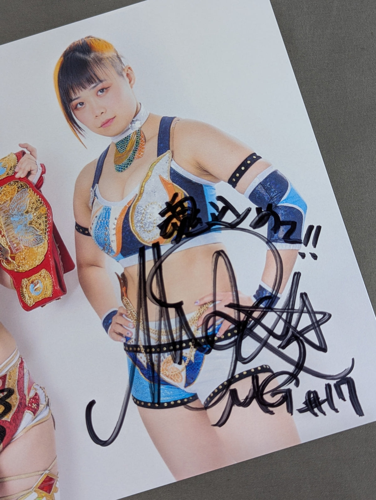 Utami Hayashishita & MIRAI 2 hand signed autographs Marigold Pro-Photo