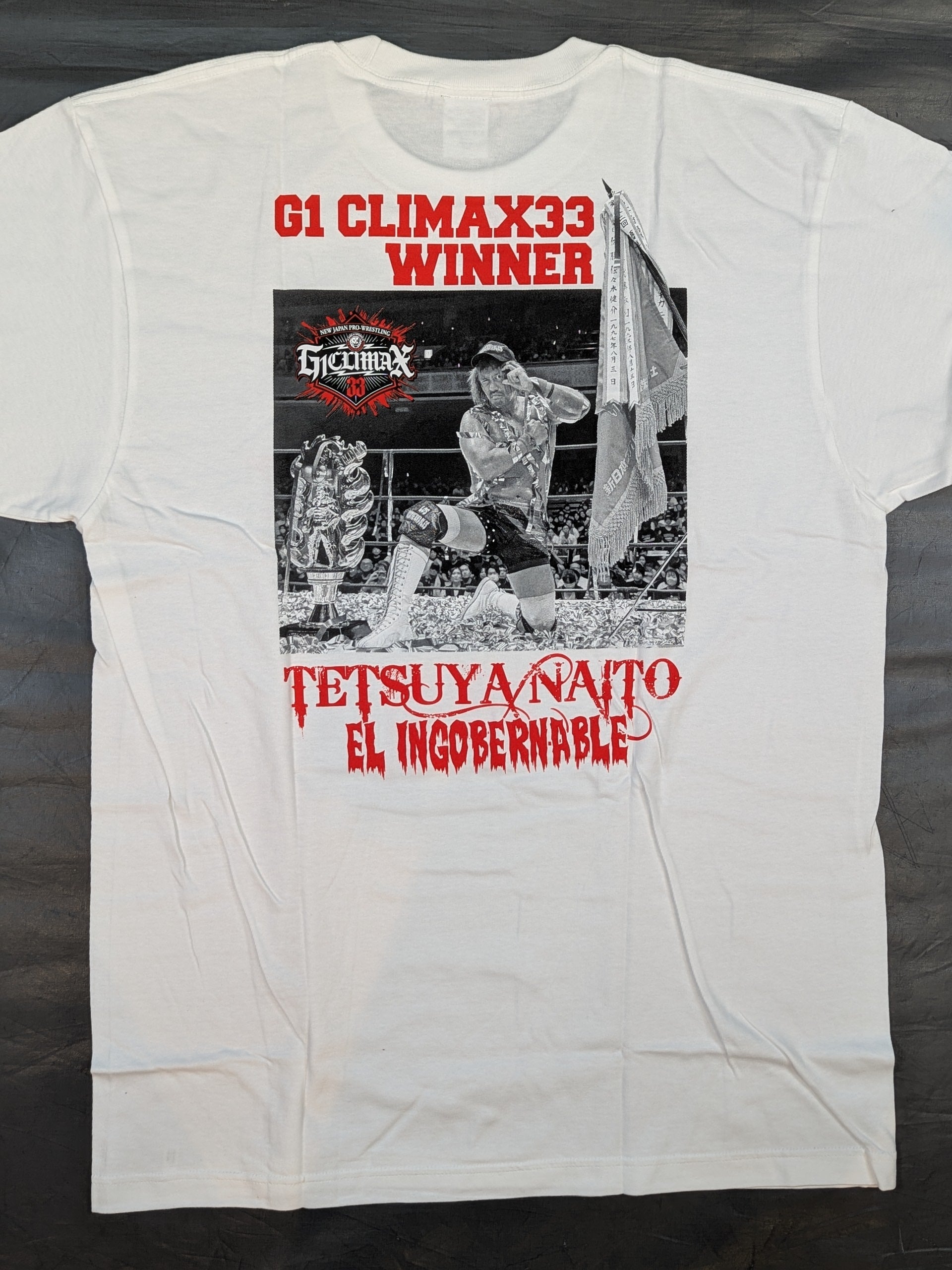 内藤哲也「G1 CLIMAX 33 優勝記念」Tシャツ(ホワイト) – 闘道館
