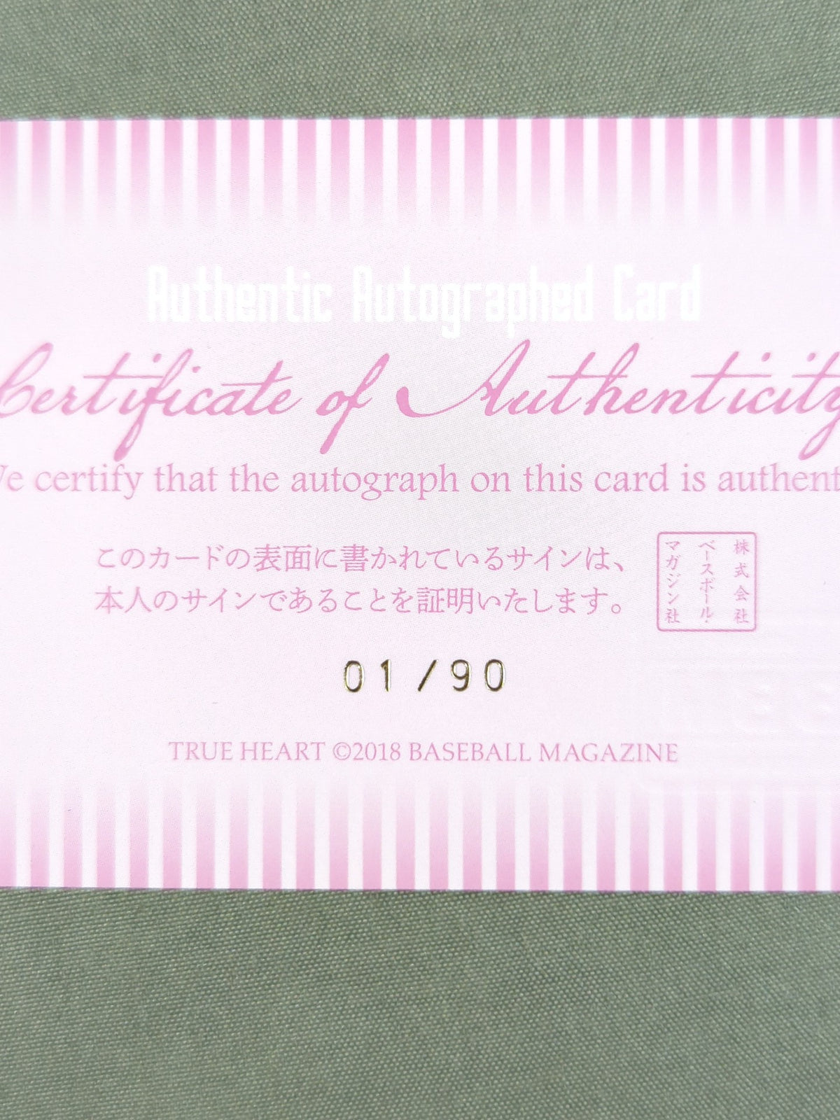 ★ First Number★ 2018 BBM Hamuko Hoshi Official Autographed Card