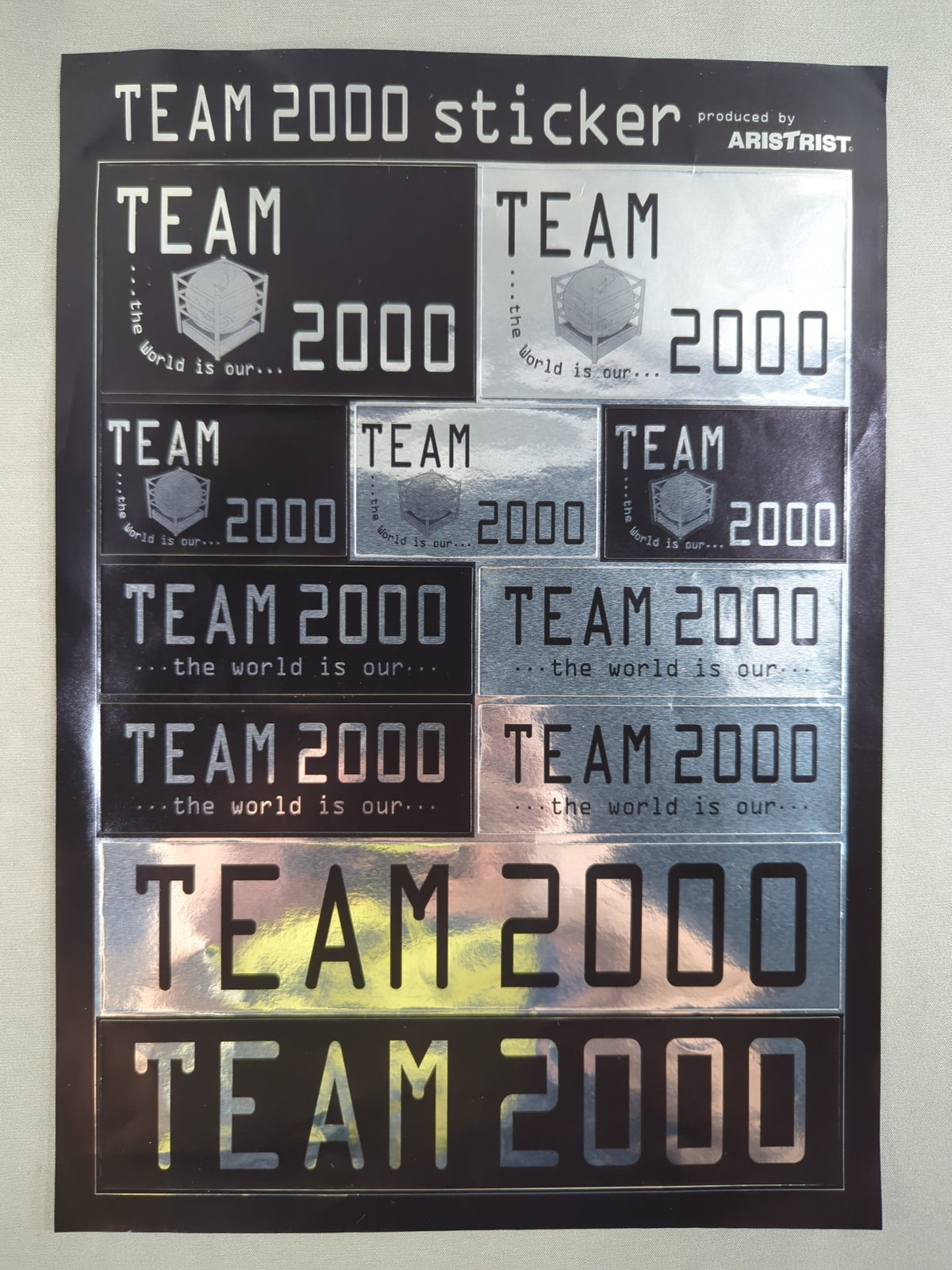 TEAM 2000 ARISTRIST Sticker Sheet (Black× Silver)