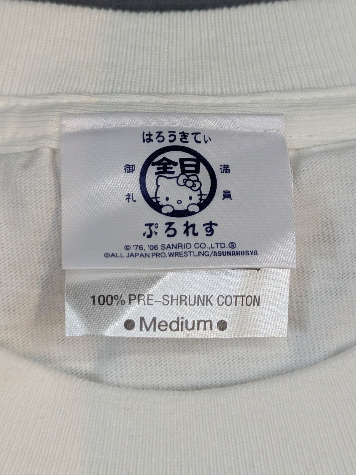 【3選手直筆サイン入り】★全日本プロレス×ハローキティ★ 満員御礼 はろうきてぃ ぷろれす Tシャツ(ホワイト)