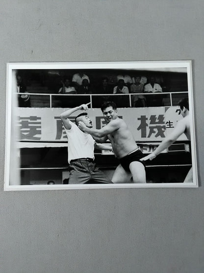 長沢秀章&ミスター珍 白黒写真