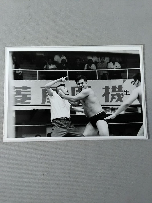 長沢秀章&ミスター珍 白黒写真