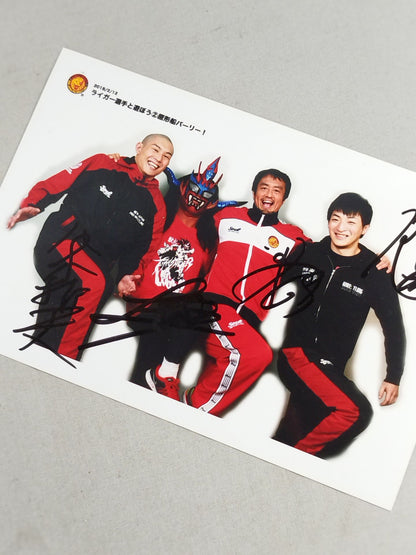 Liger & Taguchi & Narita & Yagi 4 fighters Hand signed autograph  official photo