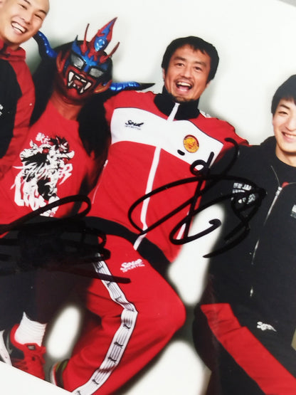 Liger & Taguchi & Narita & Yagi 4 fighters Hand signed autograph  official photo