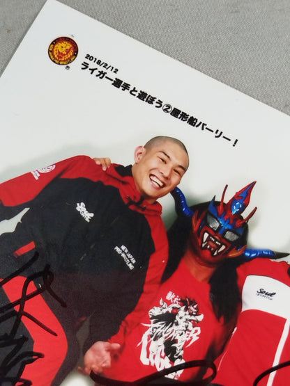 Liger & Taguchi & Narita & Yagi 4 fighters Hand signed autograph  official photo