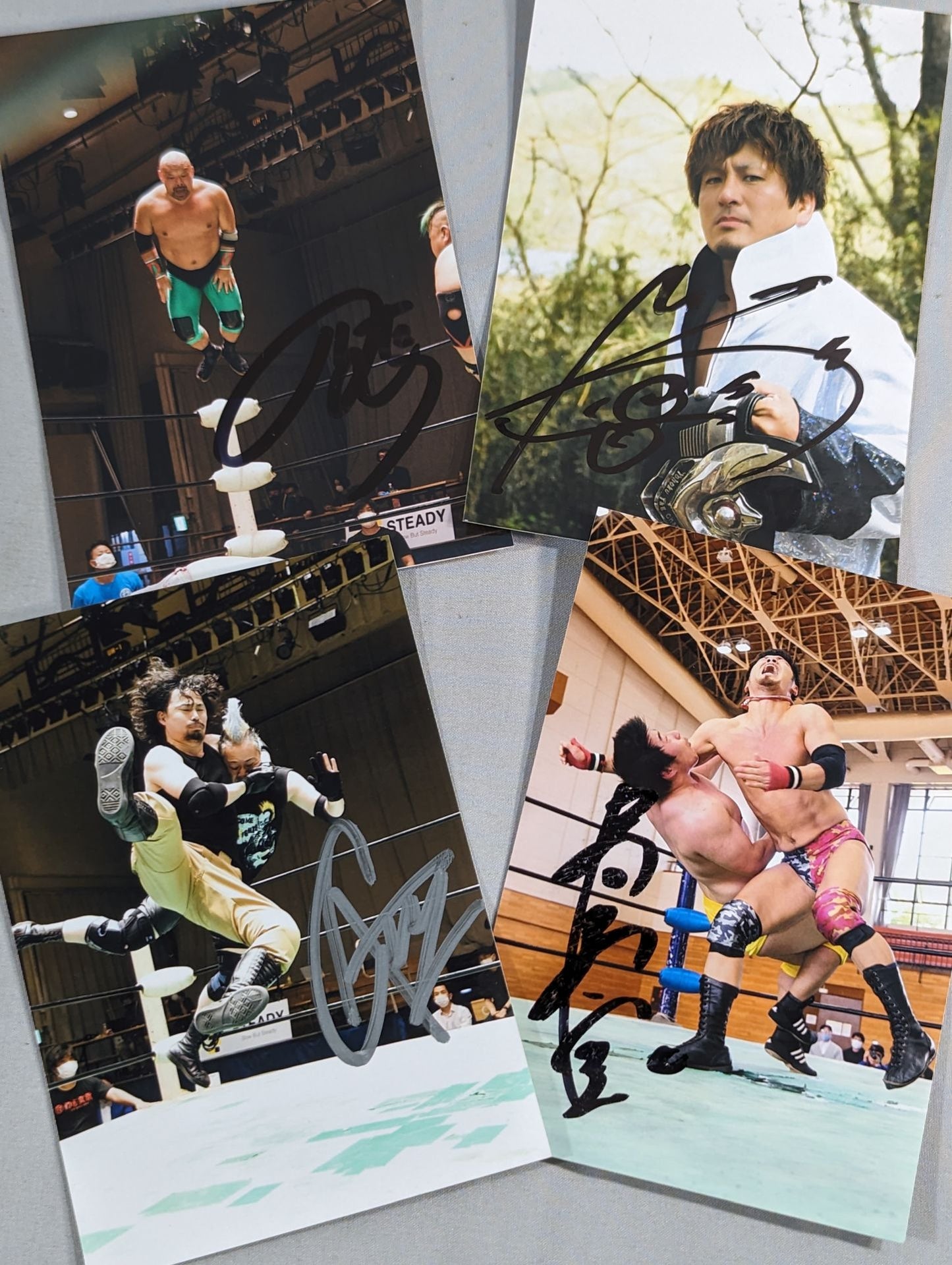 【4選手直筆サイン入り】みちのくプロレス 写真セット