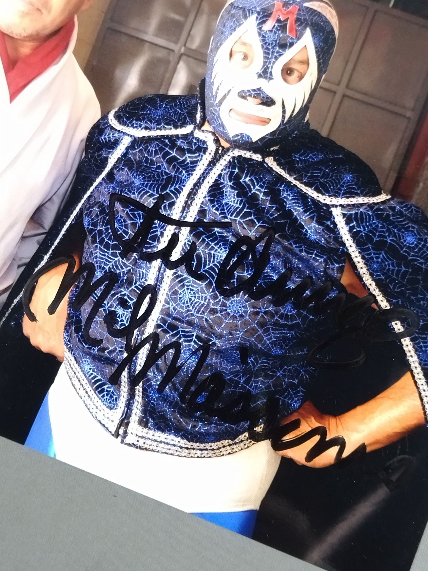 ミル・マスカラス＆藤波辰爾 直筆Wサイン入り ポートレート①