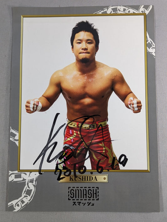 ★SMASH★ KUSHIDA hand signed autographPro-Photo 