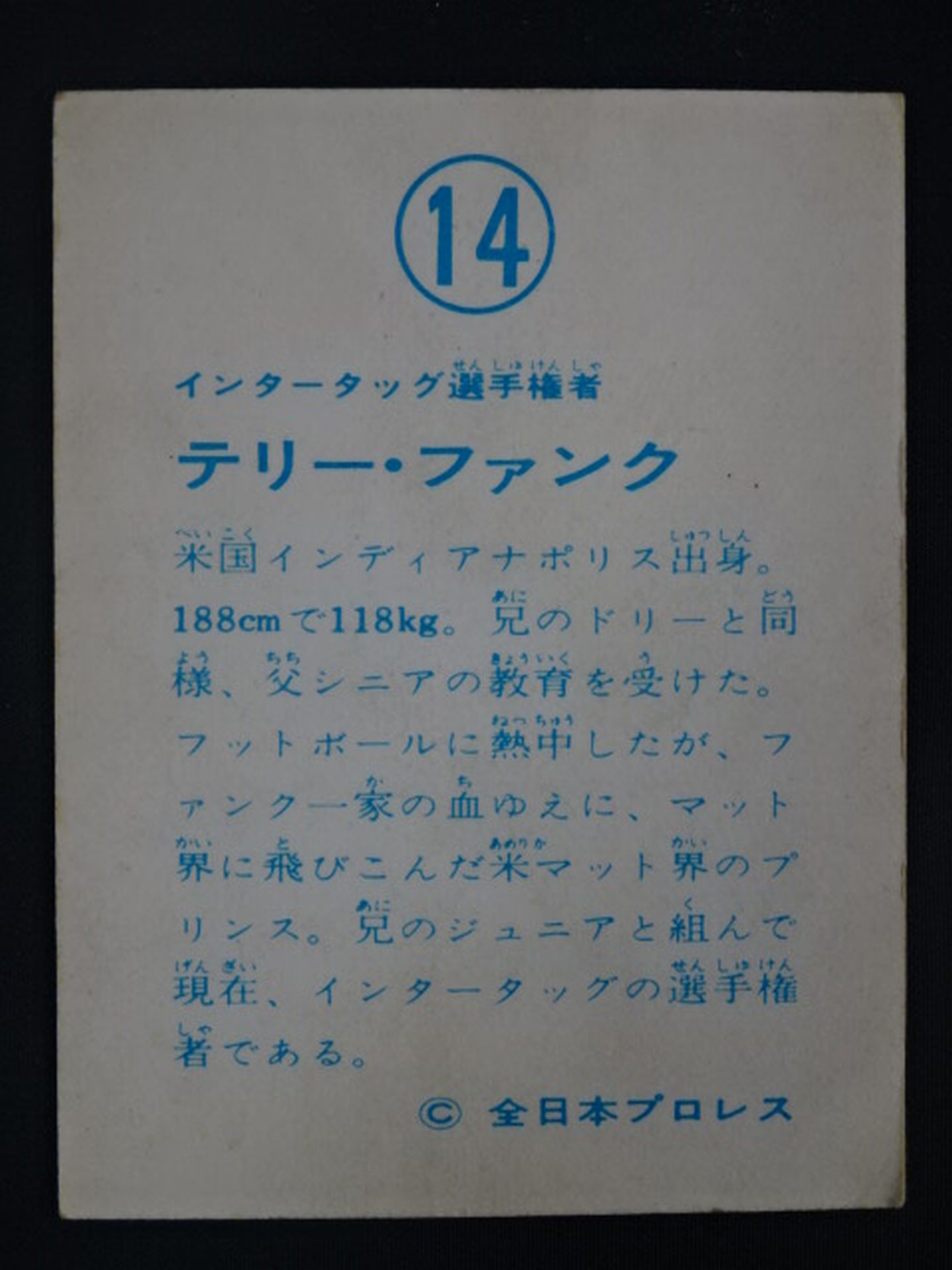 Terry Funk Yamakatsu Pro Wrestling  Cards(14)