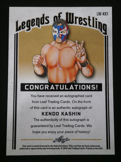 2018 Leaf Legend of Wrestling ケンドー・カシン 公式サインカード②
