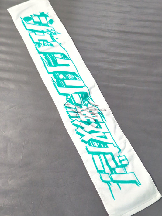 【hand signed autograph】  Jake Lee: "Jake Lee Warriors!" Muffler Towel