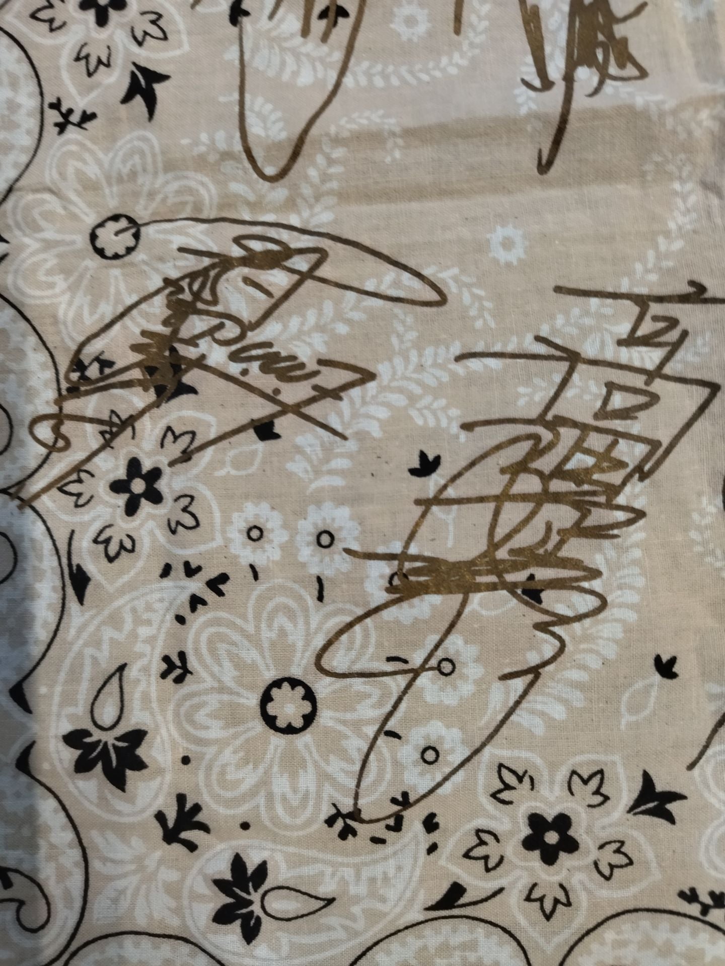 ★ ★ Strongest U.W.F. International Autograph is printed bandana