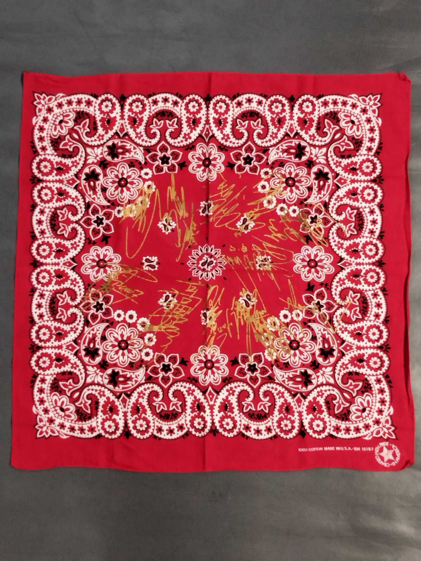 ★ ★ Strongest U.W.F. International Autograph is printed bandana