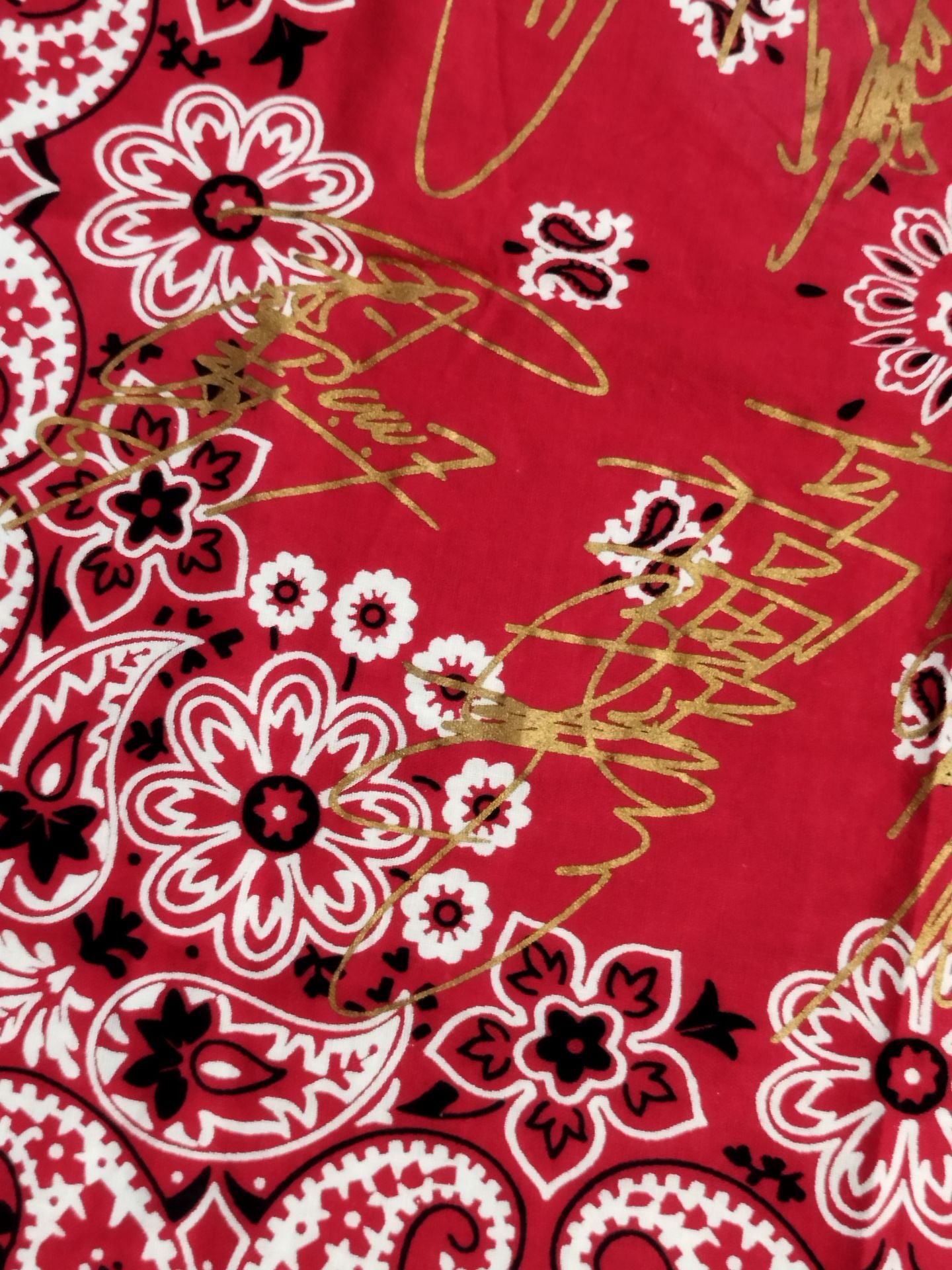 ★ ★ Strongest U.W.F. International Autograph is printed bandana