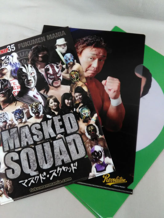 Pro Wrestling  plastic file folder  Set(3)