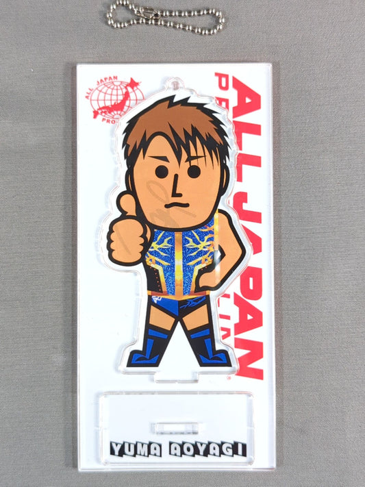 【hand signed autograph】 Yuma Aoyagi  Character Acrylic Stand Keychain