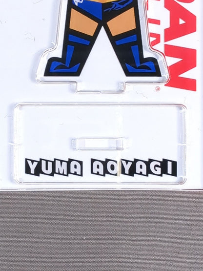 【hand signed autograph】 Yuma Aoyagi  Character Acrylic Stand Keychain