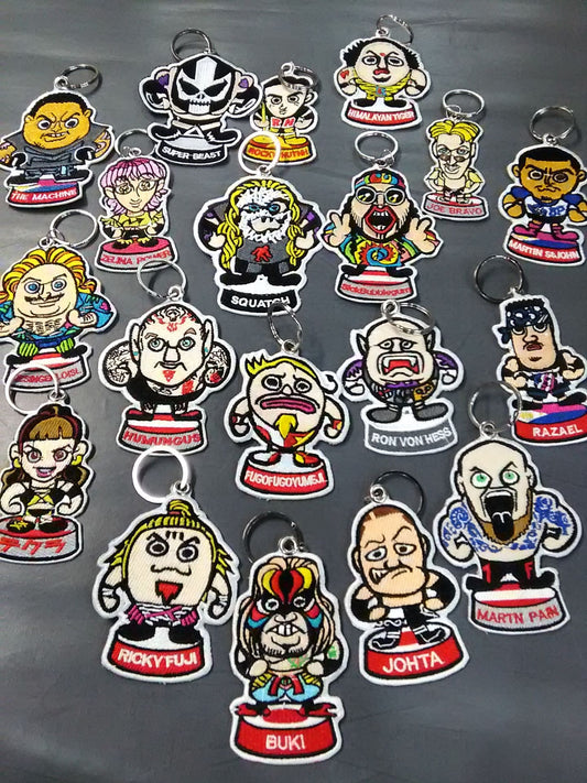 【地下プロレス世界7カ国出場選手】ワッペンキーホルダーセット
