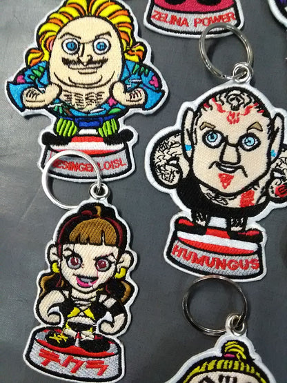 【地下プロレス世界7カ国出場選手】ワッペンキーホルダーセット