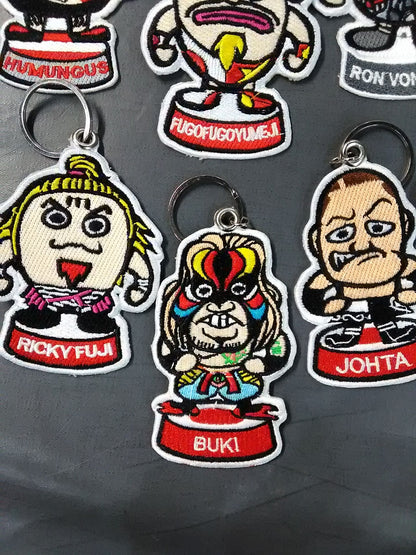 【地下プロレス世界7カ国出場選手】ワッペンキーホルダーセット