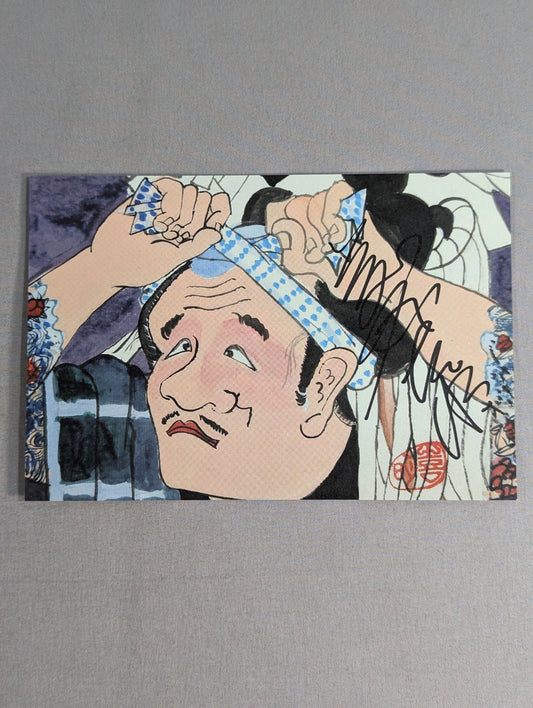 【Yoshiaki Fujiwara  hand signed autograph 】Fujiwara-gumi Postcard