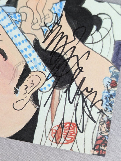 【Yoshiaki Fujiwara  hand signed autograph 】Fujiwara-gumi Postcard