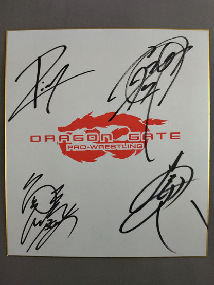 リコシェ＆しゃちほこBOY＆土井成樹＆吉野正人(DRAGON GATE専用色紙)