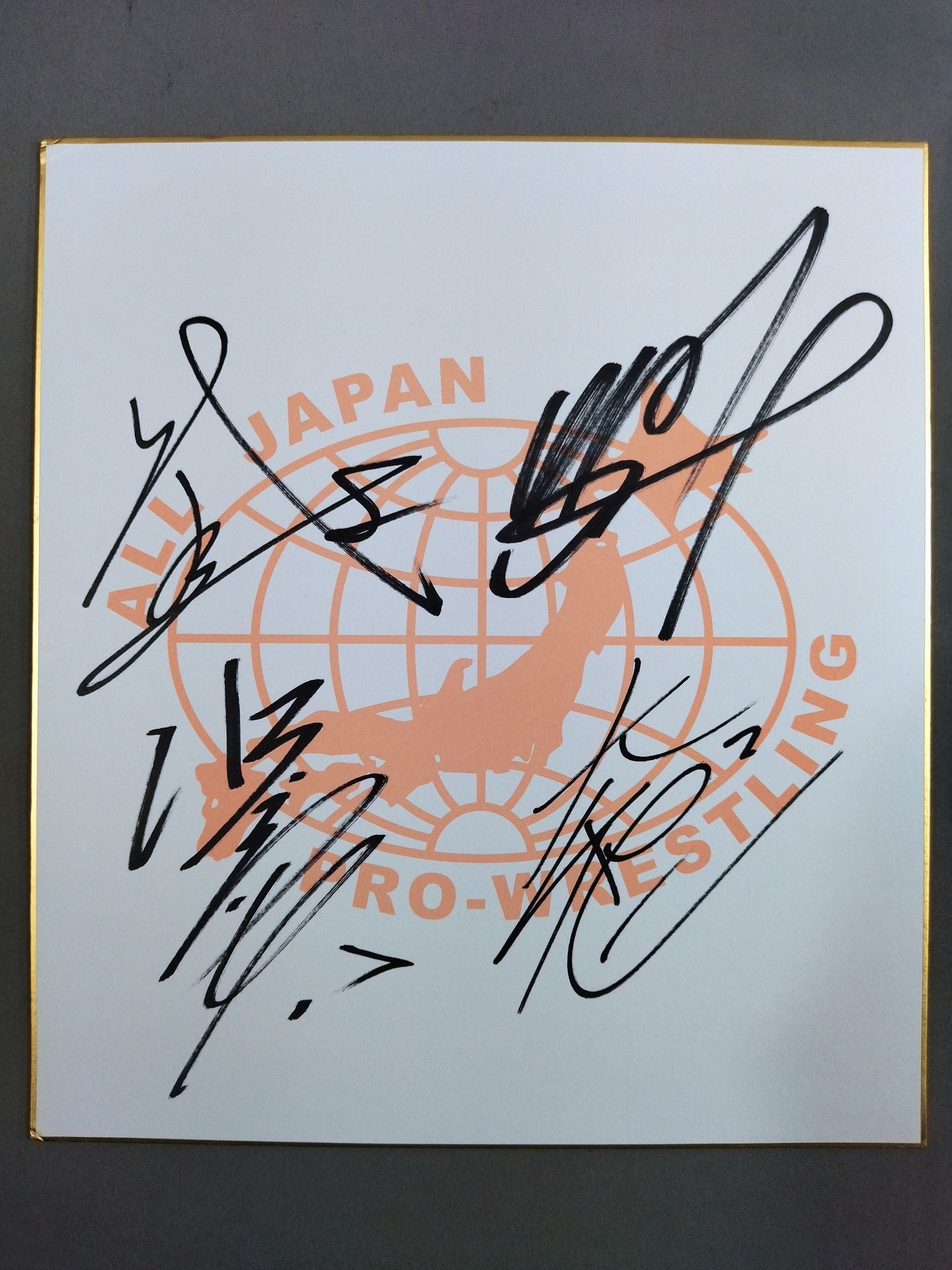 BUSHI  & KAI & Ryota Hama  & Hiroshi Yamato (All of Japan) Pro Wrestling  exclusive Shikishi ( Autograph board ) )