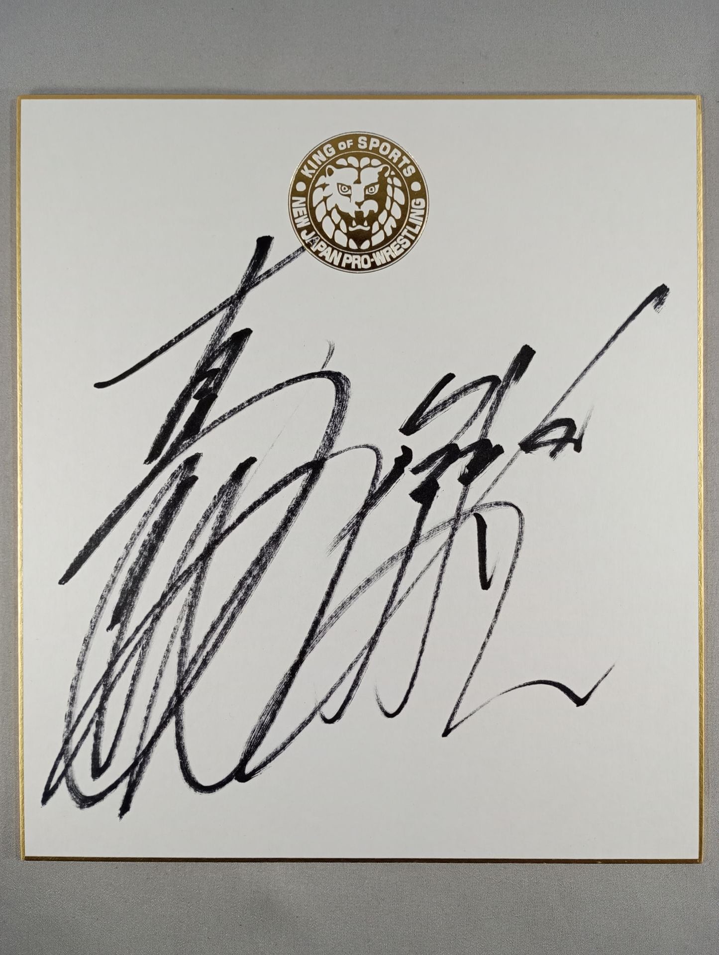 Togi Makabe  & Hirooki Goto  ( Lion Mark Shikishi ( Autograph board ) )