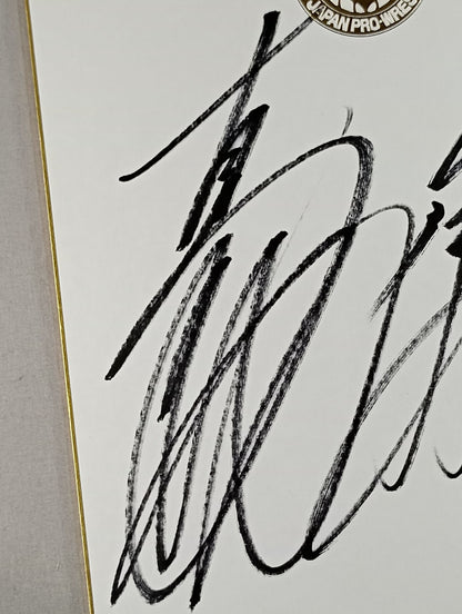 Togi Makabe  & Hirooki Goto  ( Lion Mark Shikishi ( Autograph board ) )