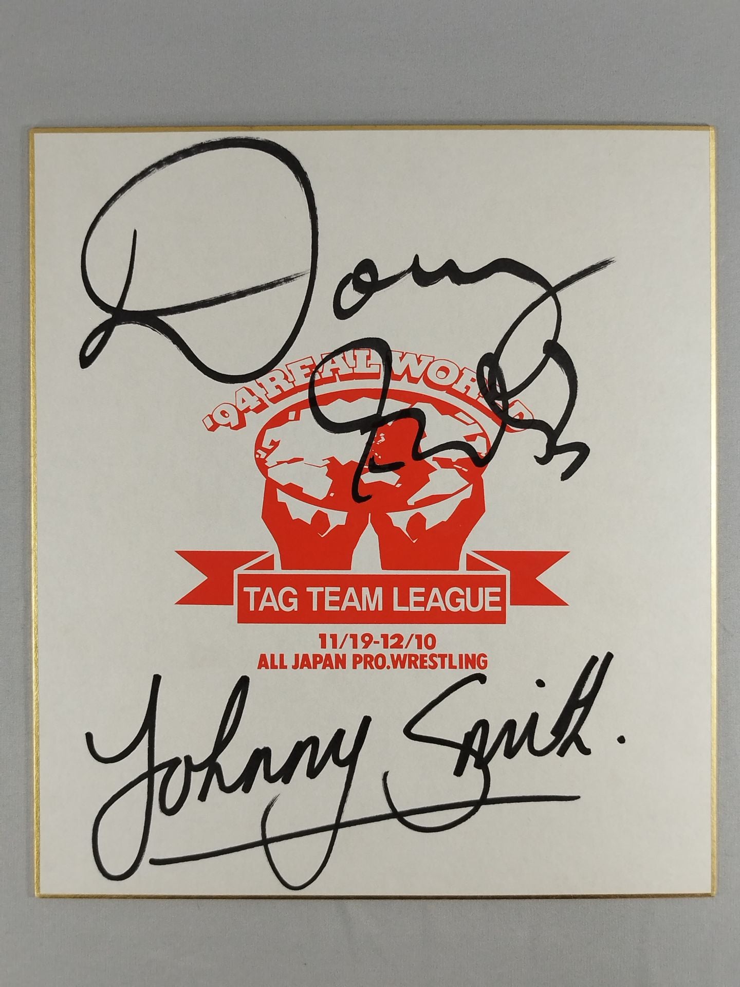 Dory Funk Jr.  and Johnny Smith (94 Real World Tag League ) Shikishi ( Autograph board ) )