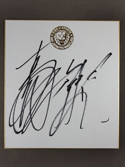 Togi Makabe  & Hirooki Goto  ( Lion Mark Shikishi ( Autograph board ) )