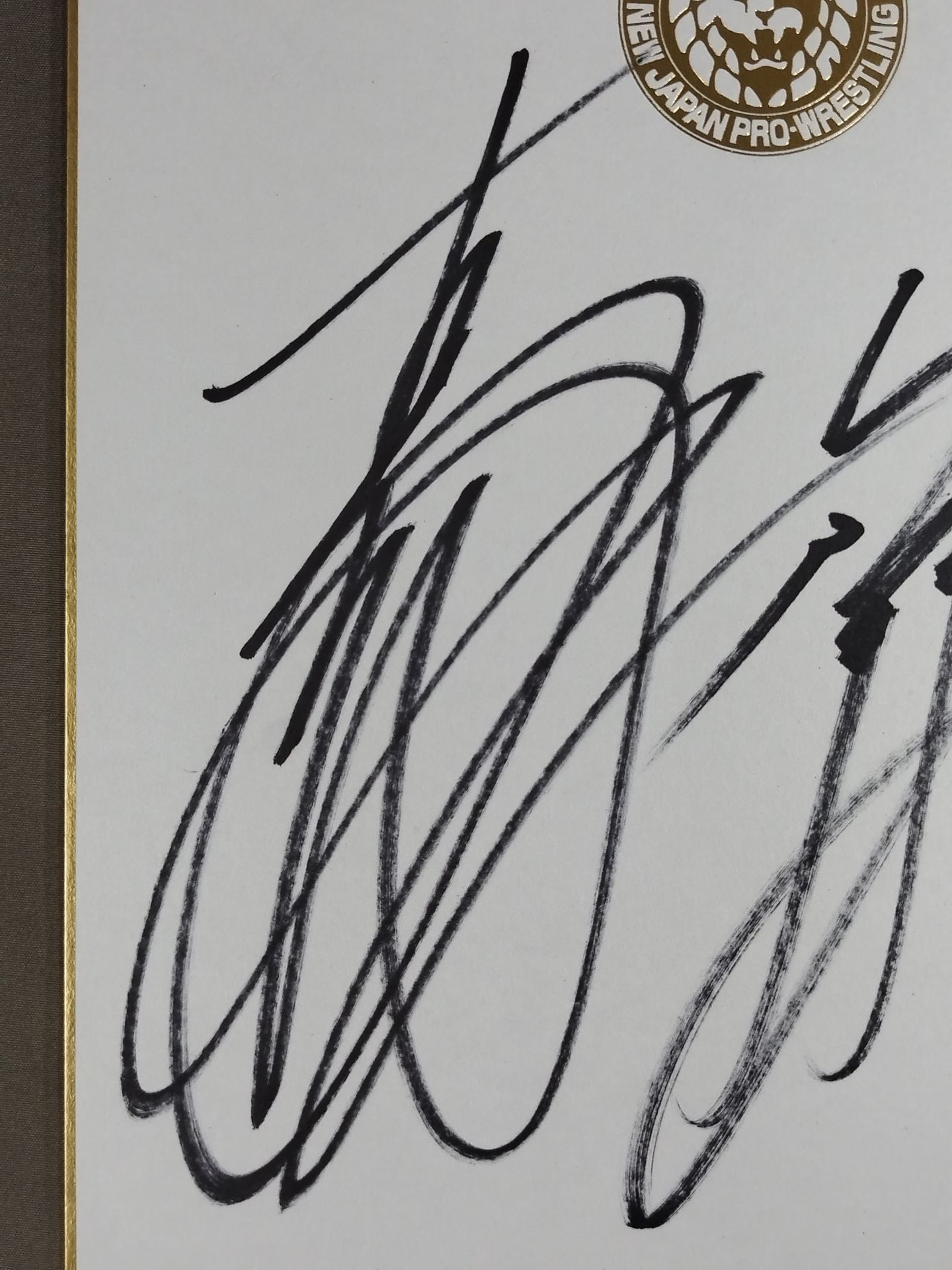 Togi Makabe  & Hirooki Goto  ( Lion Mark Shikishi ( Autograph board ) )