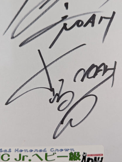 小川良成＆ザック・セイバーJr.vs石森太二＆小峠篤司(写真シール貼付)