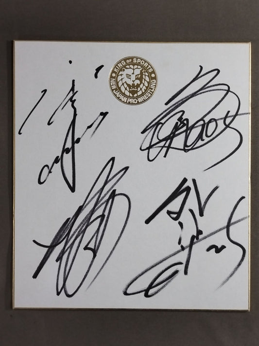 ★CHAOS★ Tomohiro Ishii & Toru Yano & YOSHI-HASHI&GEDO ( Lion Mark Shikishi ( Autograph board ) )