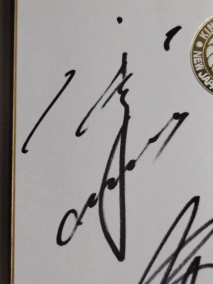★CHAOS★ Tomohiro Ishii & Toru Yano & YOSHI-HASHI&GEDO ( Lion Mark Shikishi ( Autograph board ) )