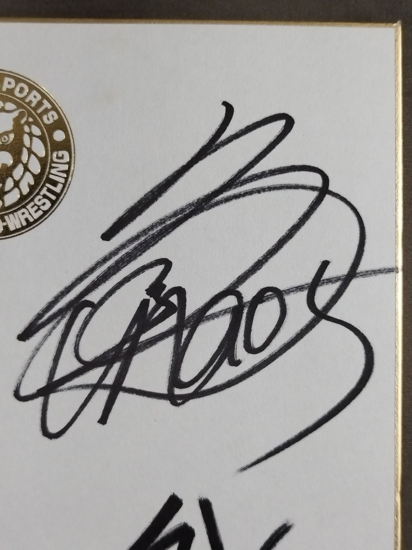 ★CHAOS★ Tomohiro Ishii & Toru Yano & YOSHI-HASHI&GEDO ( Lion Mark Shikishi ( Autograph board ) )
