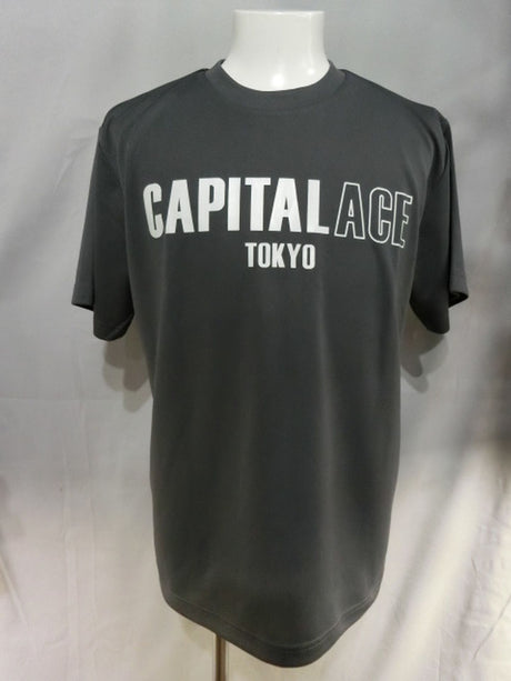 CAPITAL ACE ビッグロゴ ドライTシャツ(グレー×ホワイト)