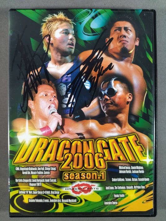 Ryo Saito  & Toru Yokosuka hand signed autograph】DRAGON GATE 2006 season.1