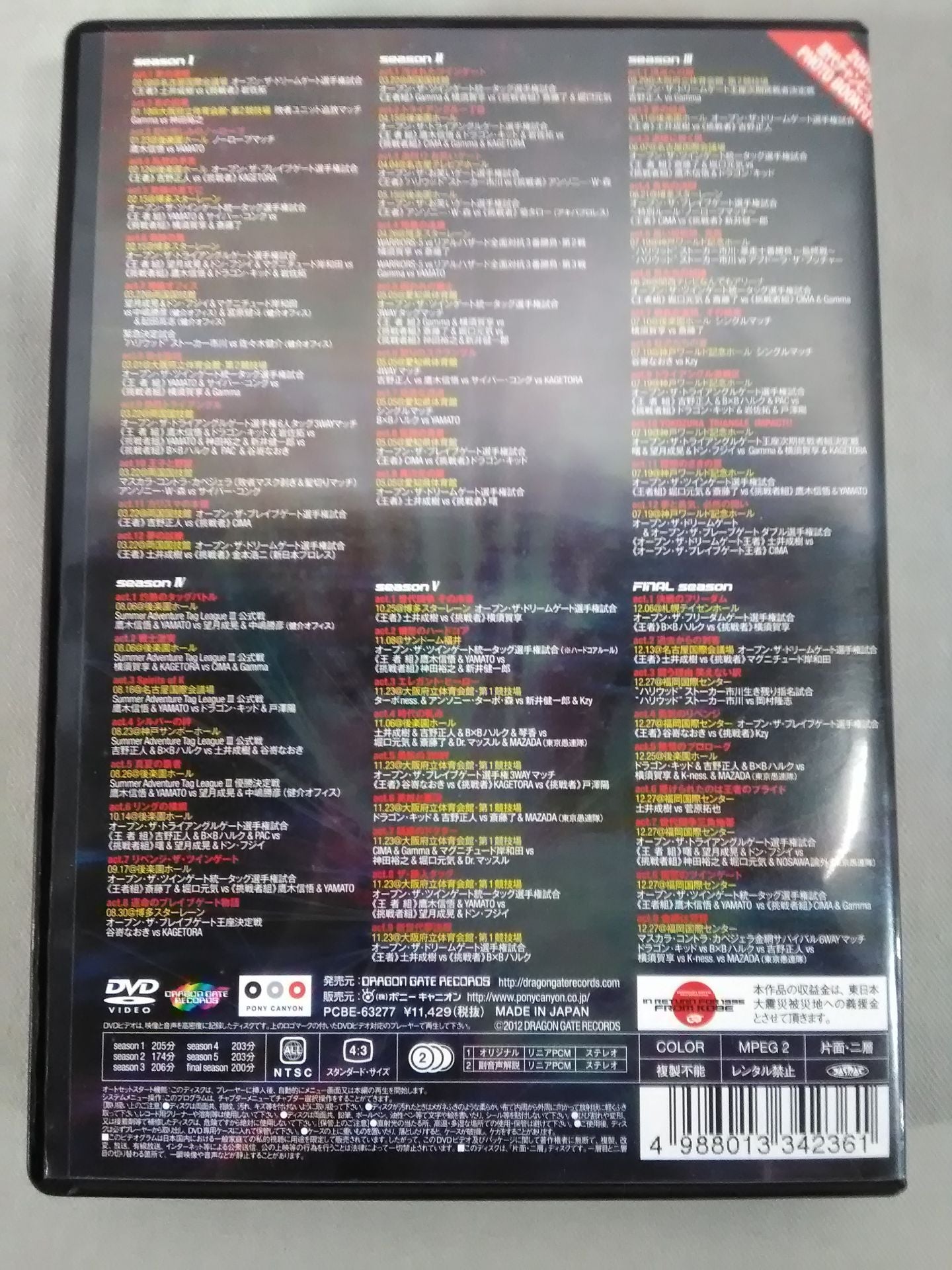 DRAGON GATE 2009 DVD-BOX 【東日本大震災復興支援チャリティDVD-BOX】
