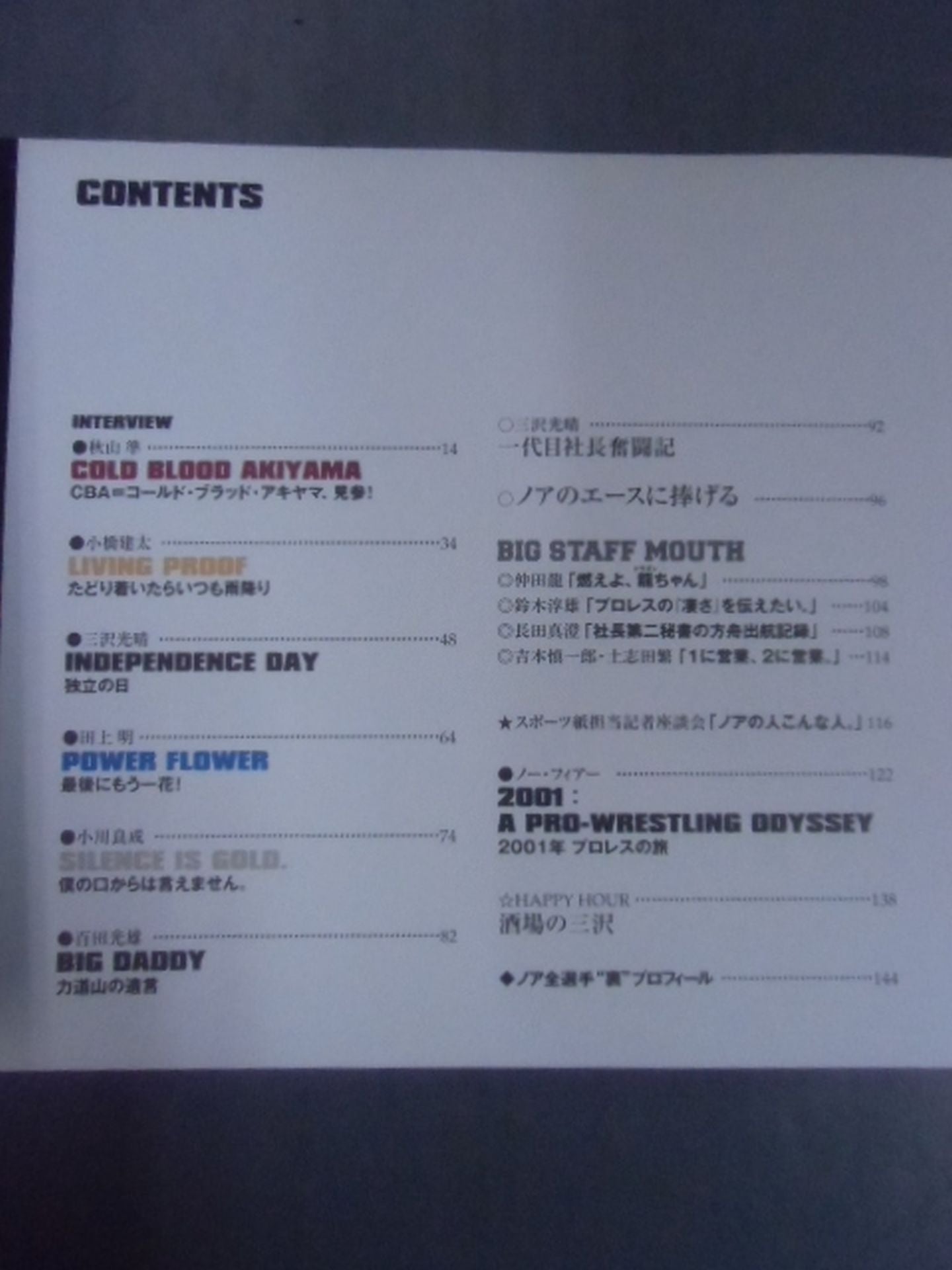 THIS IS NOAH! Pro-wrestling  Noah Official 'Behind' Pamphlet