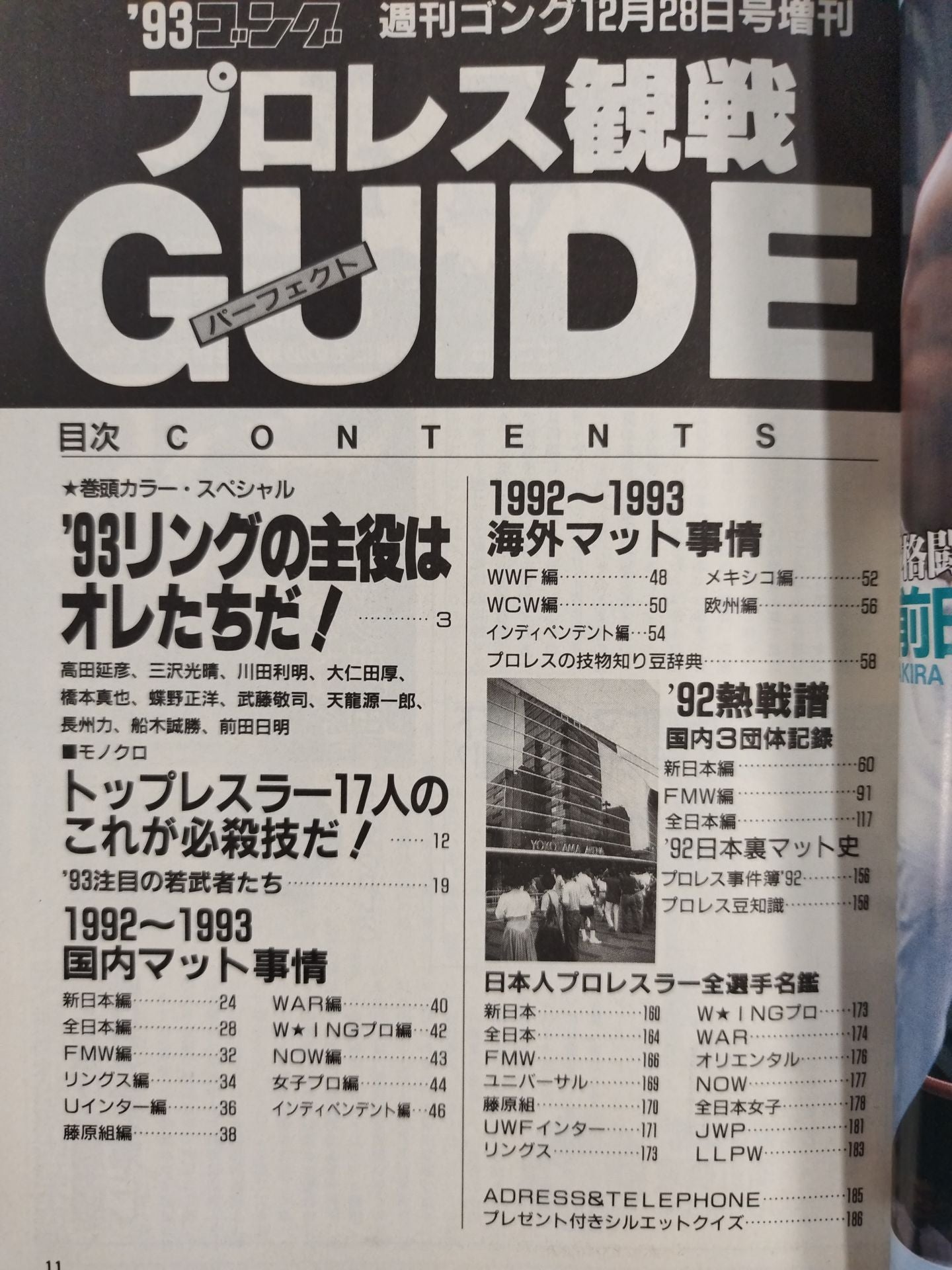 93 Gong Pro Wrestling  Perfect Guide Weekly  Gong December 28 Special Issue