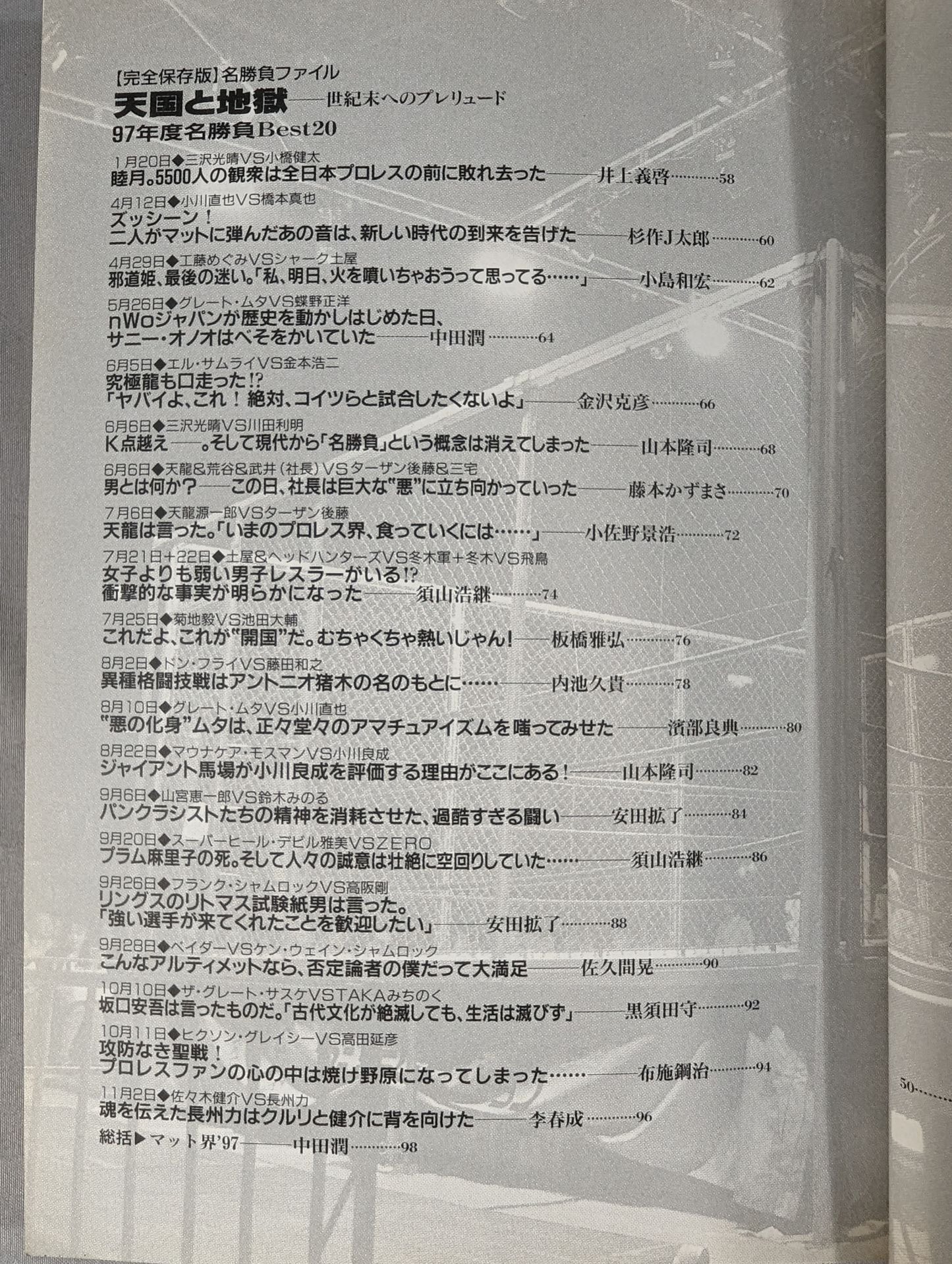 Bessatsu Takarajima Special Edition Pro Wrestling  Reader Files Vol.4