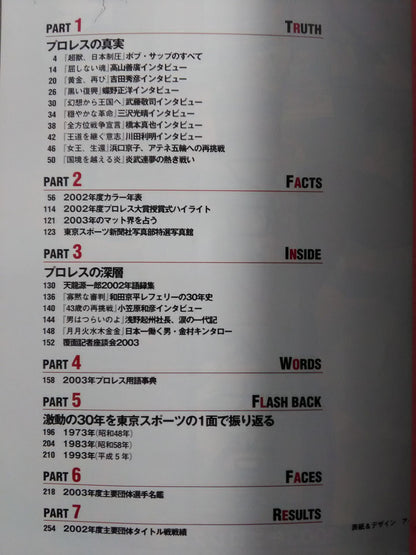 PRO-Wrestling YEAR BOOK 2003 / 2003Pro Wrestling  Yearbook