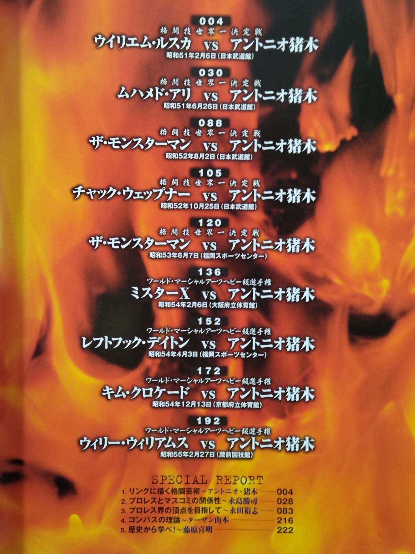 Burning Fighting Spirit New Japan Pro Wrestling Pro-wrestling 30th Anniversary Publication Project Official Reprint Pamphlet Series Martial Arts World Championship Fight