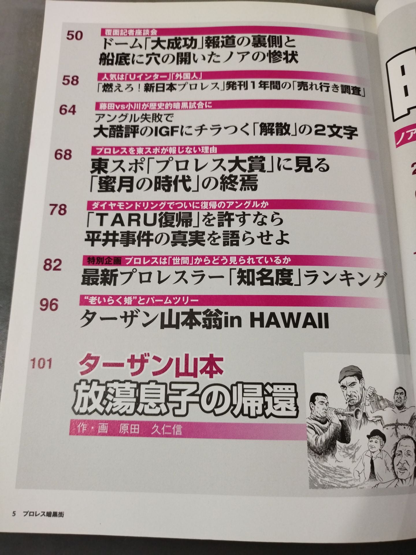 Separate volume Treasure Island 1954 Pro Wrestling  Underworld / Special Feature: "Lessons" of Noah's Disintegration