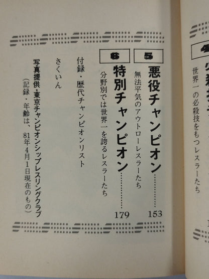 Pro Wrestling  Champions World Title Holder Bean Tanuki Book 155